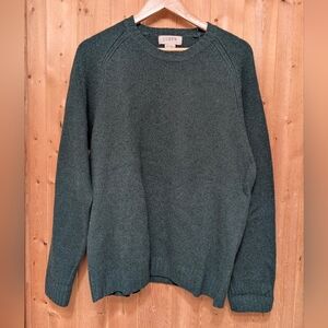 J. Crew Forest Green Wool Crewneck Sweater